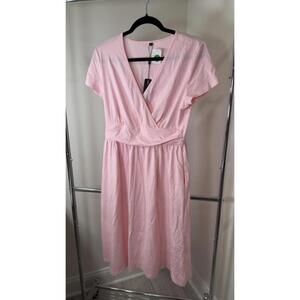 Chic Pink Wrap Dress - Size L